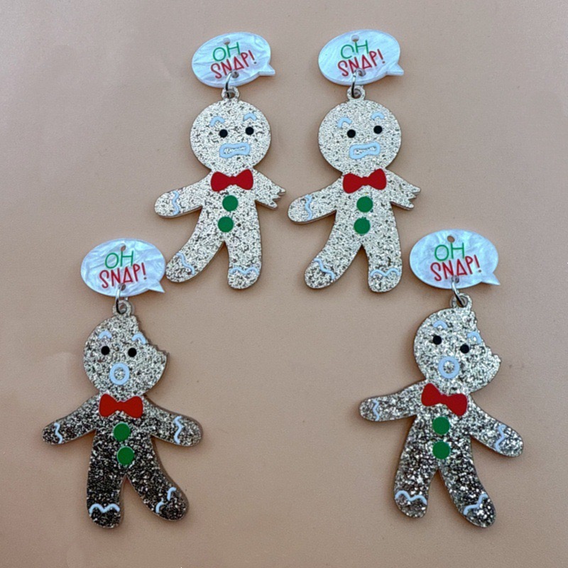 Jewelry Making Pendants - 10개 귀여운 크리스마스 진저브레드맨 펜던트, DIY