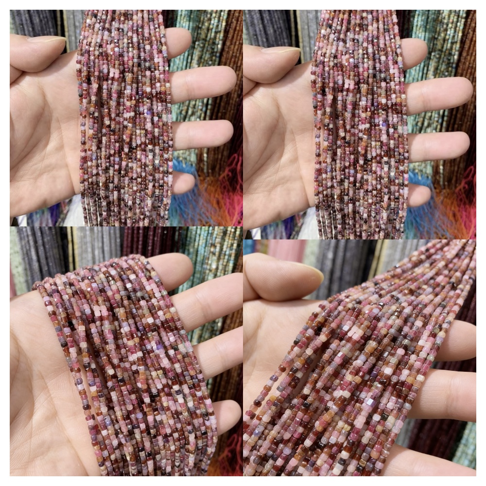 Jewelry Making Classes - 천연 디오프사이드 페리도트 2mm 면처리된 사각