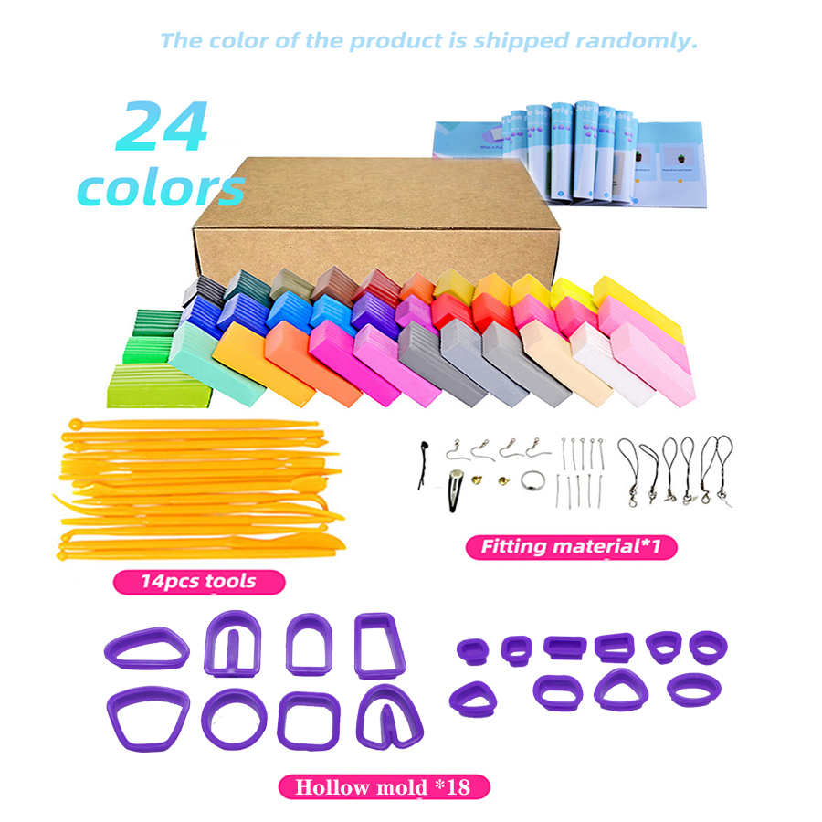 Jewelry Making In Clay - 18pcs 도구, 24pcs 오븐 베이킹 클레이,