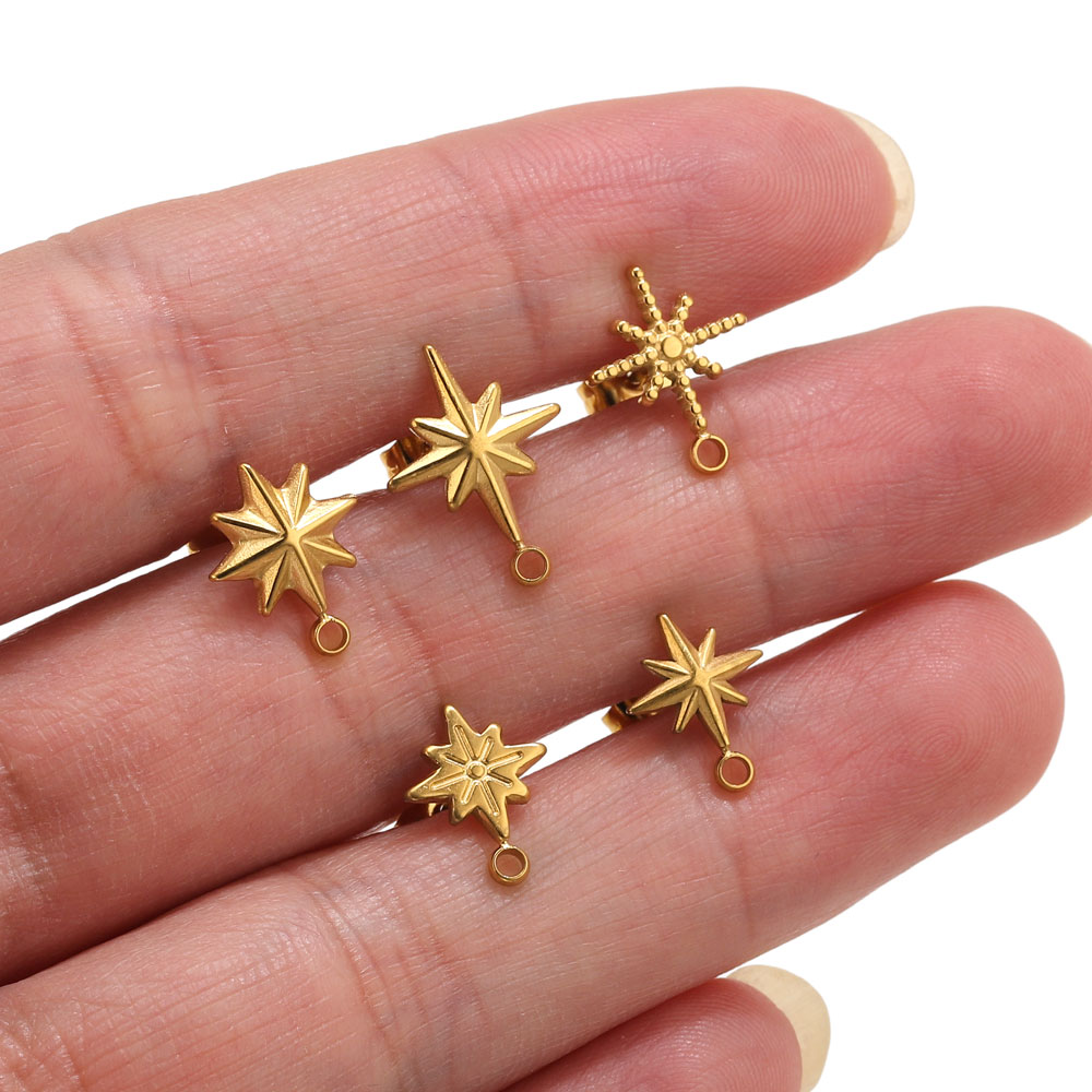 Jewelry Making Tools And Supplies - 6개 스테인리스 스틸 별 모양 귀걸이
