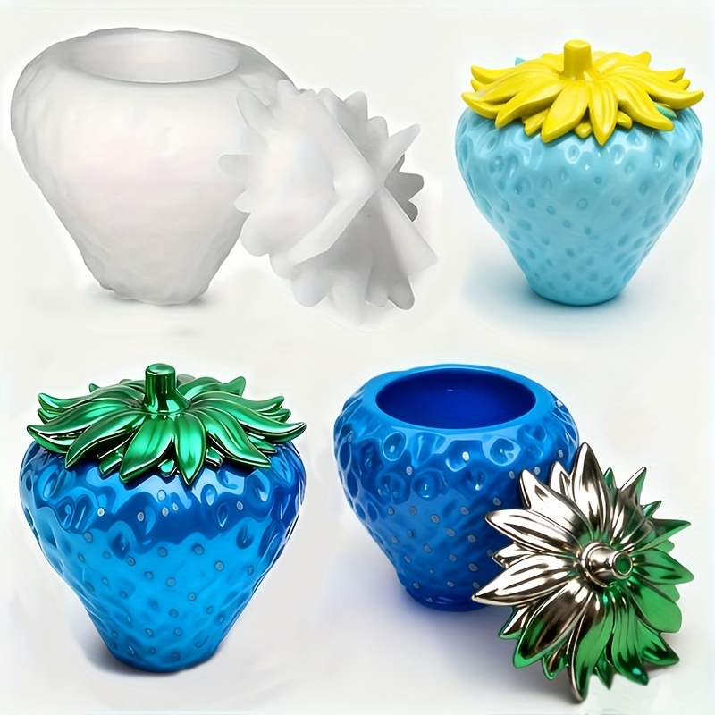 Resin Mold Jewelry - 뚜껑이 있는 딸기 모양 레진 몰드
