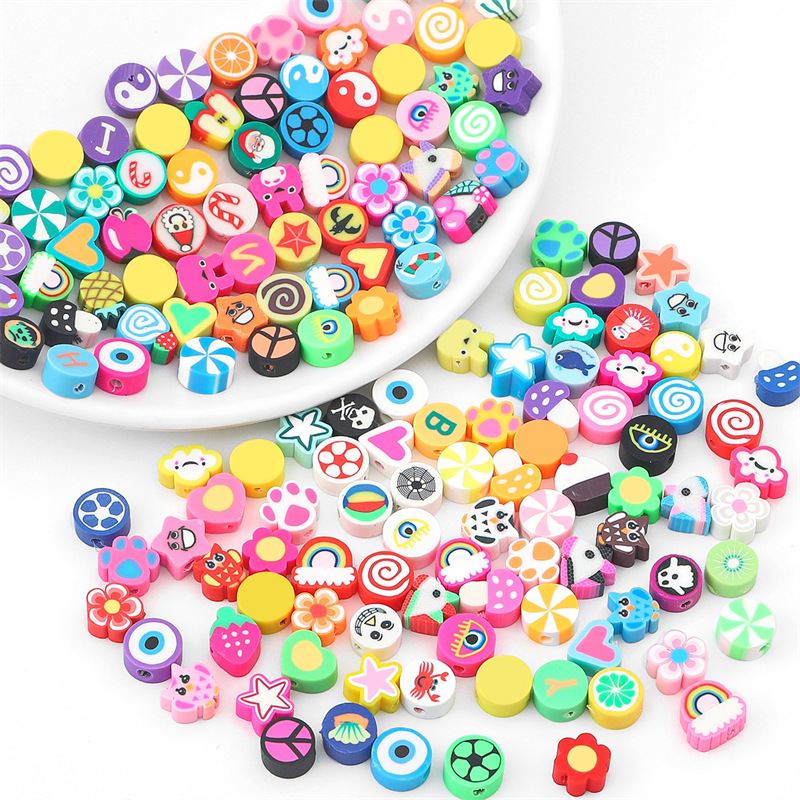 Jewelry Making In Clay - 100Pcs 무작위 스타일 폴리머 클레이 비즈