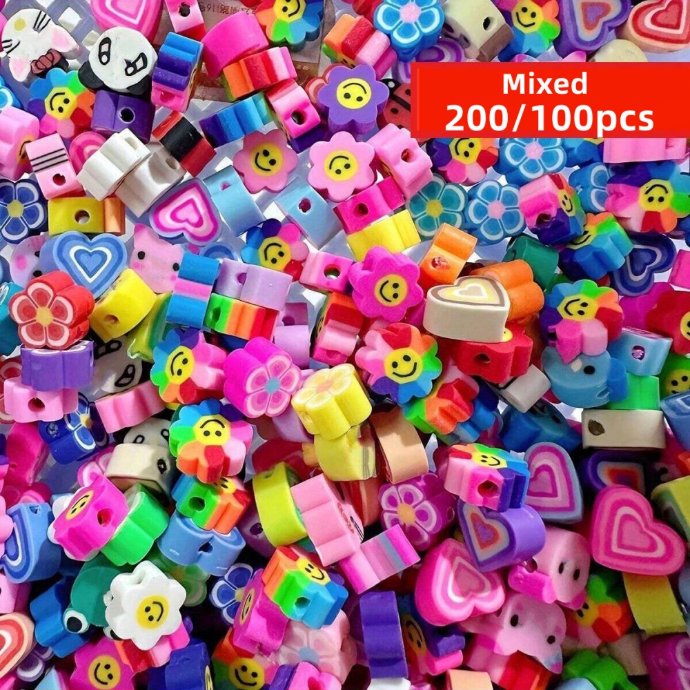 Jewelry Making In Clay - 200/100개 9-11mm 랜덤 스타일의 생동감 넘치는