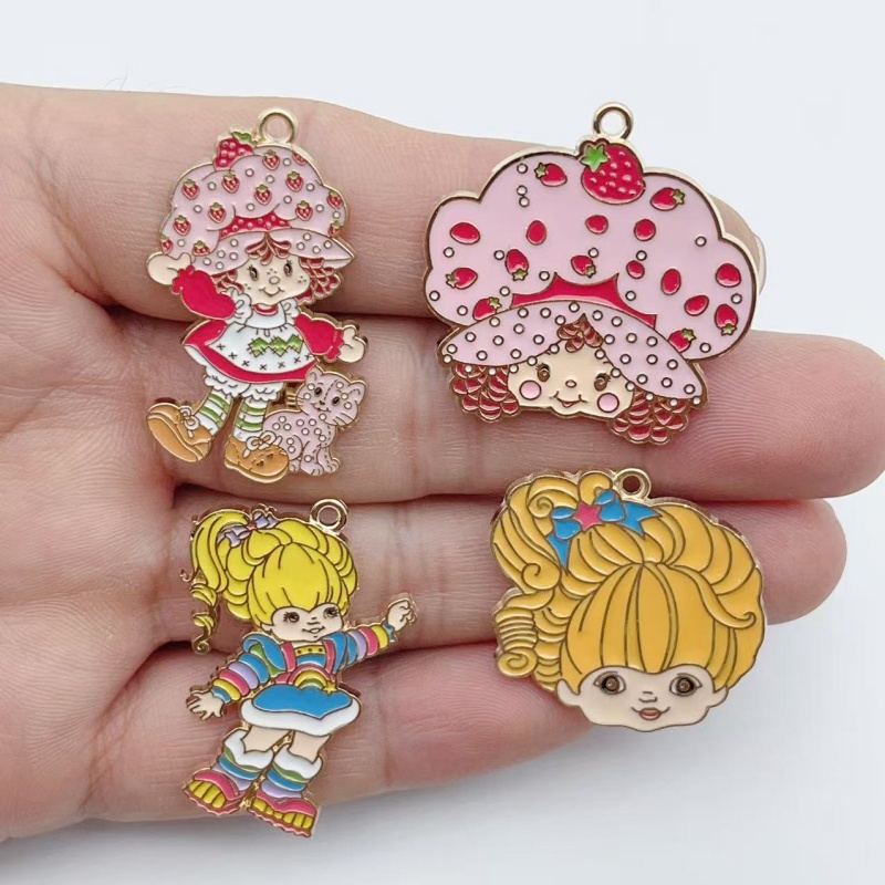 Jewelry Making Pendants - 10pcs 귀여운 어린 소녀 에나멜 금속