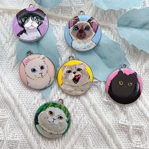 10pcs 만화 동물 고양이 에나멜 쥬얼리 만들기 귀여 - Jewelry Making Pendants 리뷰 및 가격