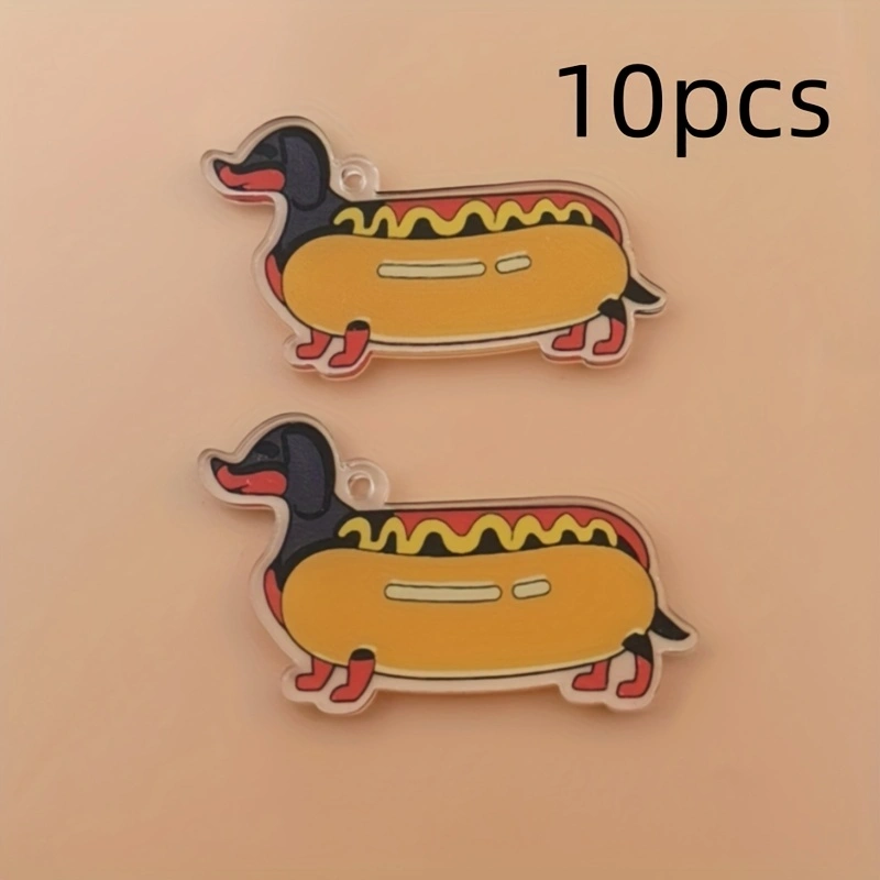10pcs 아크릴 2D 새로운 소시지 개 펜던트, DI - Jewelry Making Pendants 리뷰 및 가격