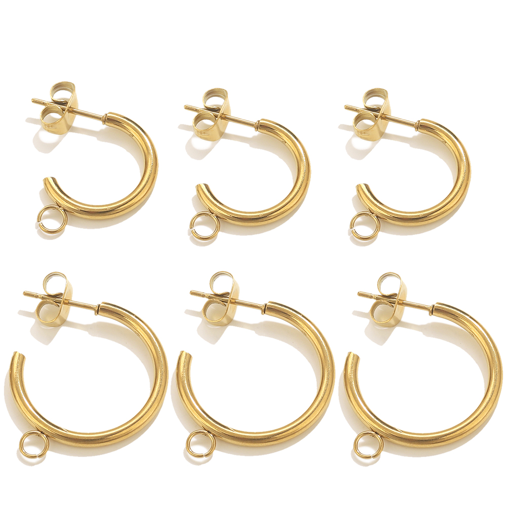 6pcs 스테인레스 스틸 C 자형 귀걸이 만들기 용품  - Jewelry Making Materials Wholesale 리뷰 및 가격