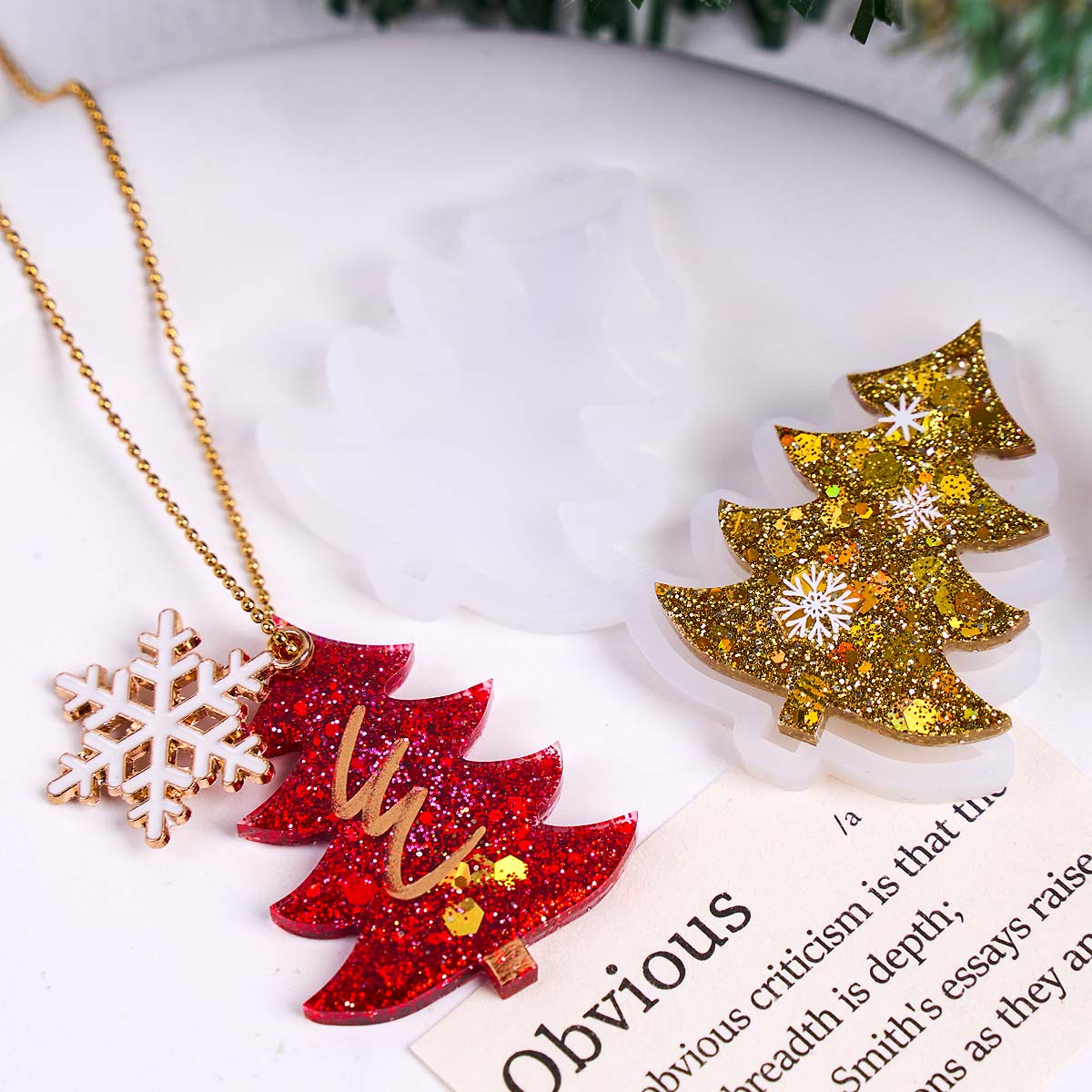 3D 크리스마스 트리 펜던트 실리콘 몰드 DIY 수제  - Resin Mold Jewelry 리뷰 및 가격