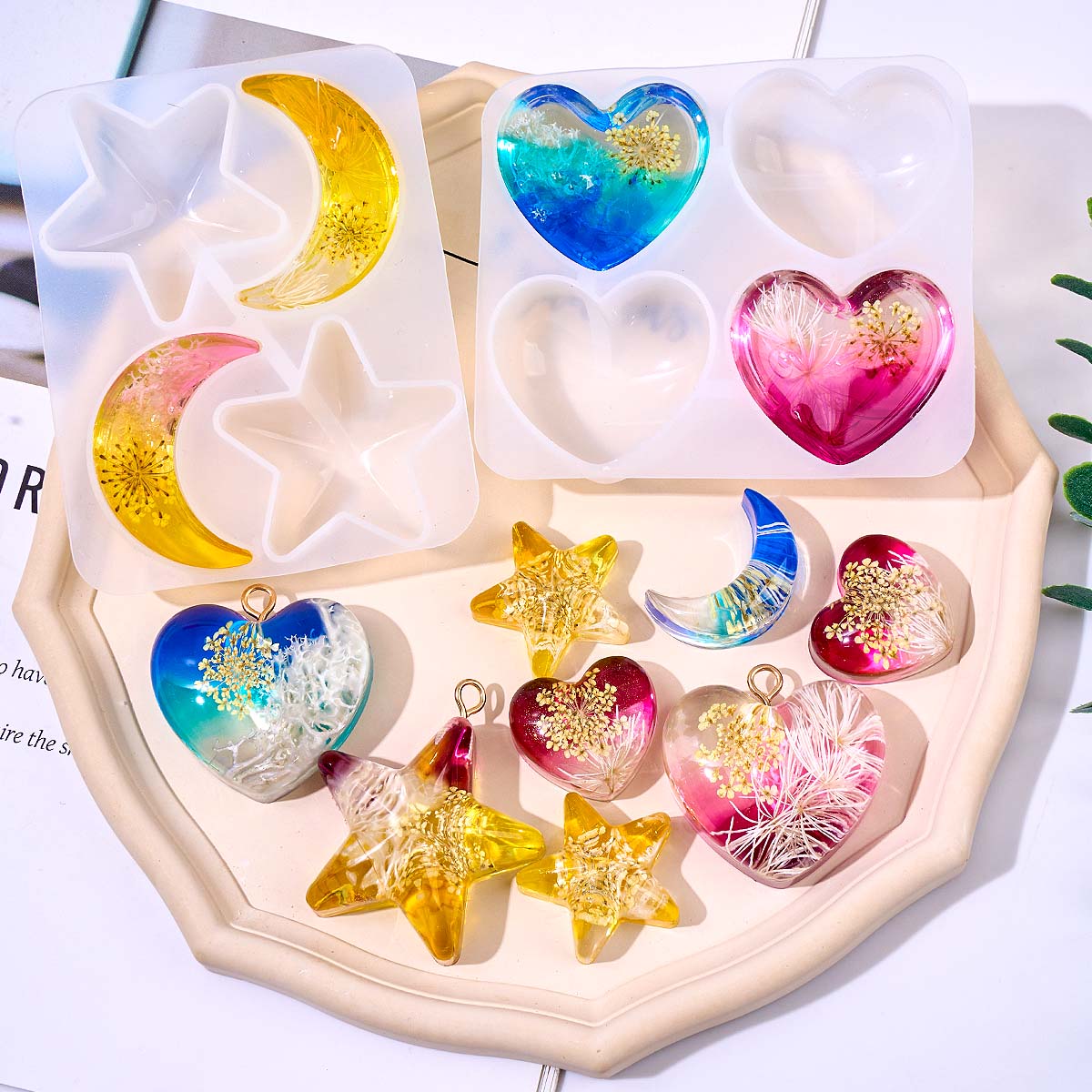 하트 스타 문 펜던트 실리콘 몰드 DIY 에폭시 레진  - Resin Mold Jewelry 리뷰 및 가격