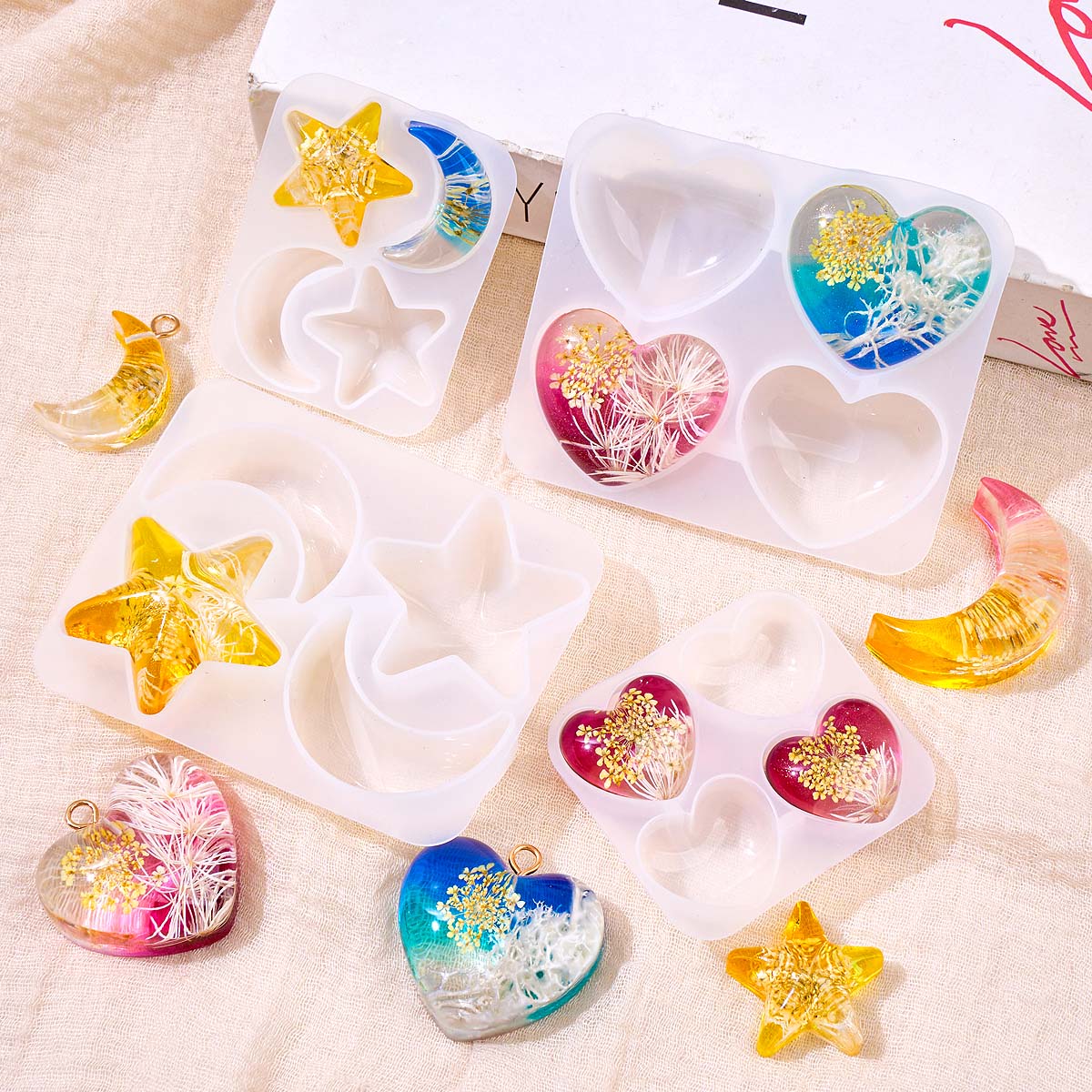 하트 스타 문 펜던트 실리콘 몰드 DIY 에폭시 레진  - Resin Mold Jewelry 리뷰 및 가격