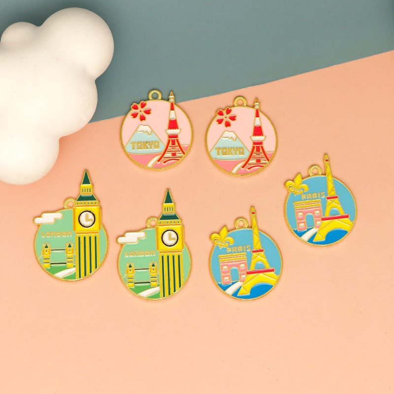 10개 컬러풀 에나멜 여행 참 장식품 도쿄 타워 빅벤  - Jewelry Making Tokyo 리뷰 및 가격