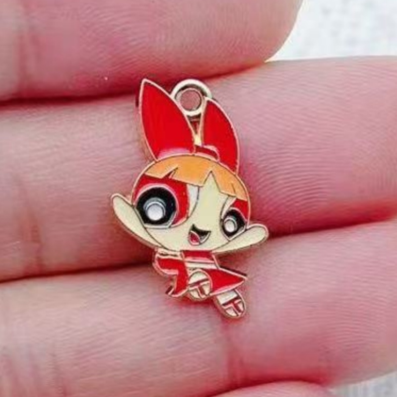 10개 합금 오일 드리핑 만화 소녀 펜던트, DIY 쥬 - Jewelry Making Pendants 리뷰 및 가격