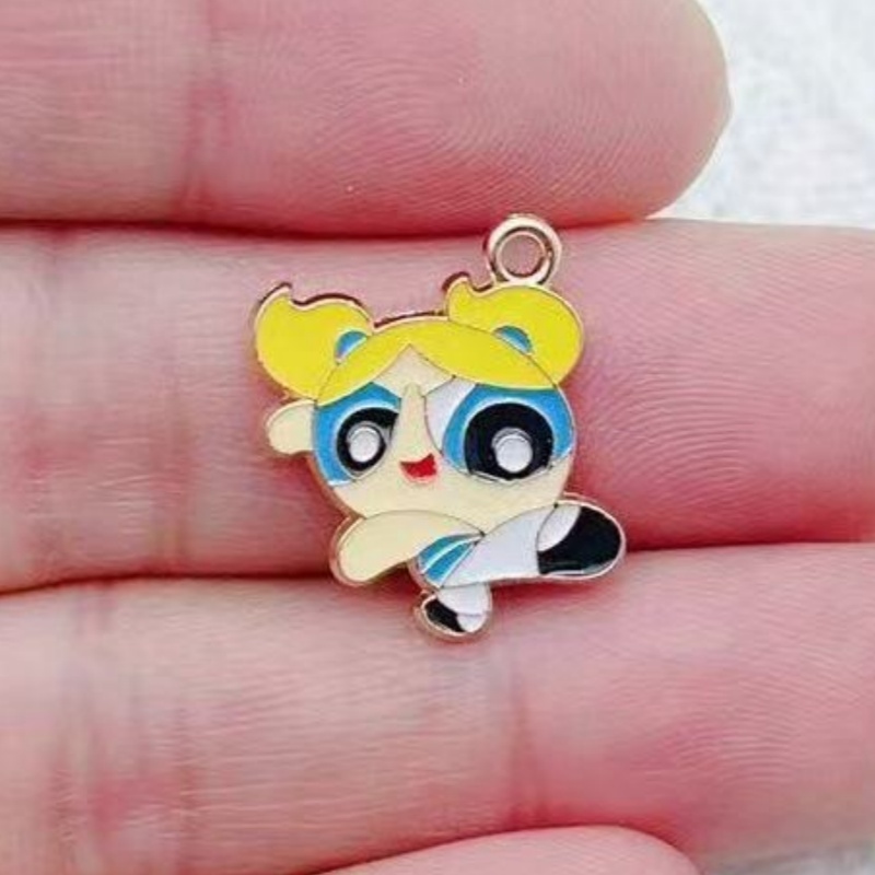 10개 합금 오일 드리핑 만화 소녀 펜던트, DIY 쥬 - Jewelry Making Pendants 리뷰 및 가격