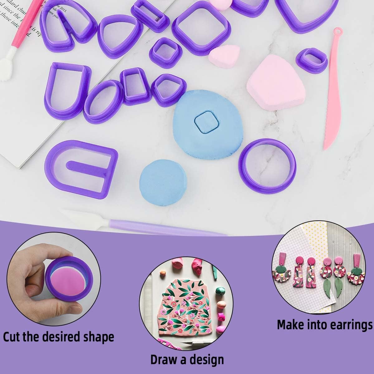 18pcs 도구, 24pcs 오븐 베이킹 클레이, 십대 - Jewelry Making In Clay 리뷰 및 가격