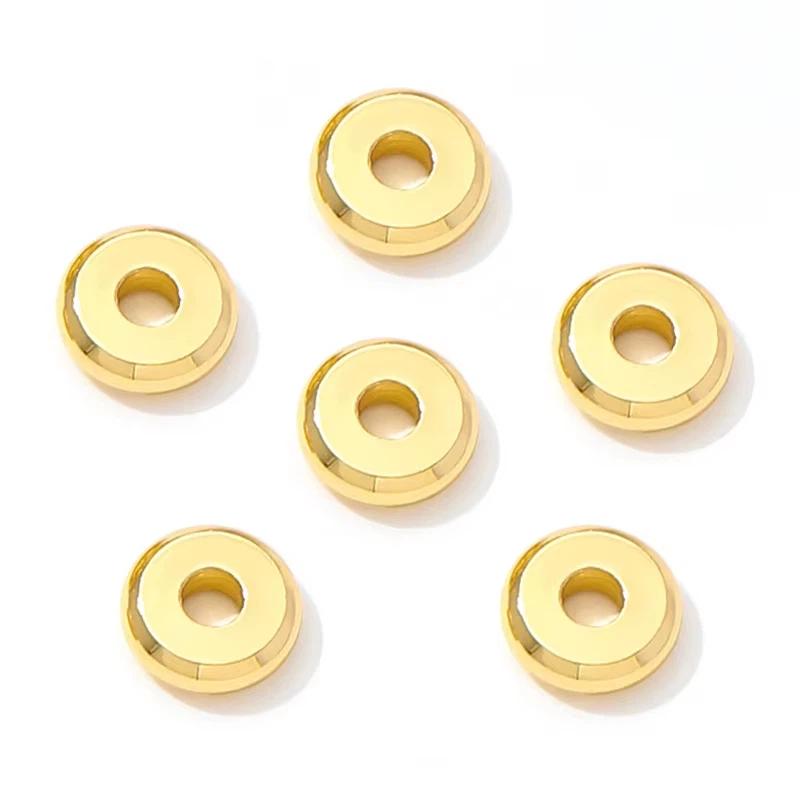 50Pcs 골드 도금 황동 플랫 스페이서 비즈 쥬얼리  - Jewelry Making Tools And Supplies 리뷰 및 가격