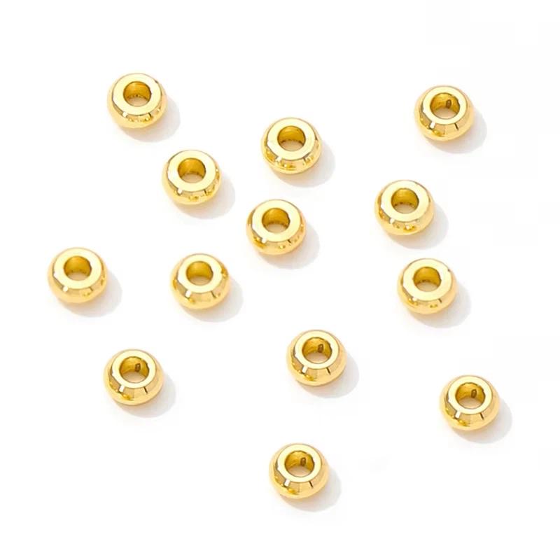 50Pcs 골드 도금 황동 플랫 스페이서 비즈 쥬얼리  - Jewelry Making Tools And Supplies 리뷰 및 가격