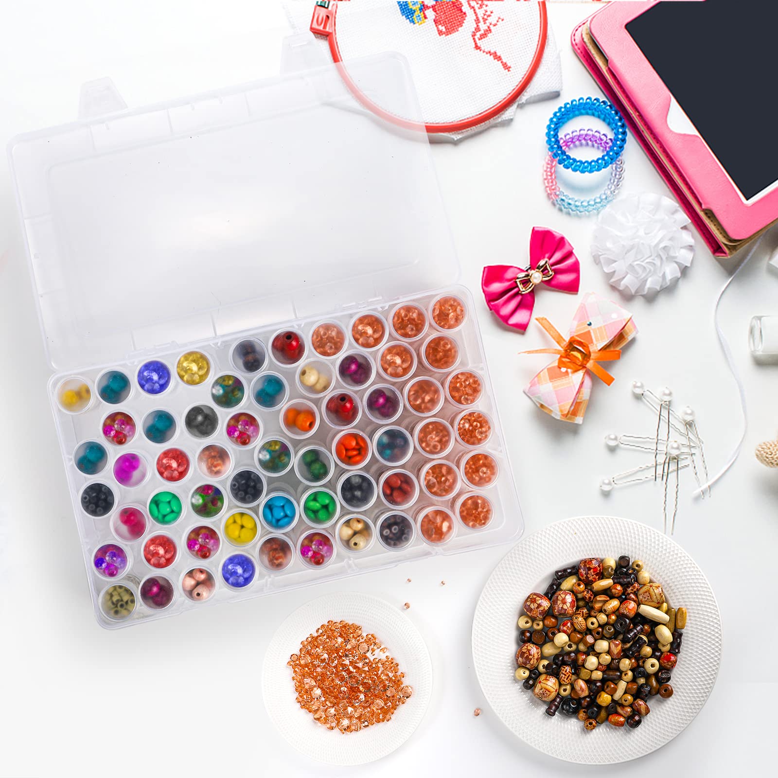 1pc 24/30//38/60 슬롯 플라스틱 보관 상자 - Jewelry Making Tools And Supplies 리뷰 및 가격