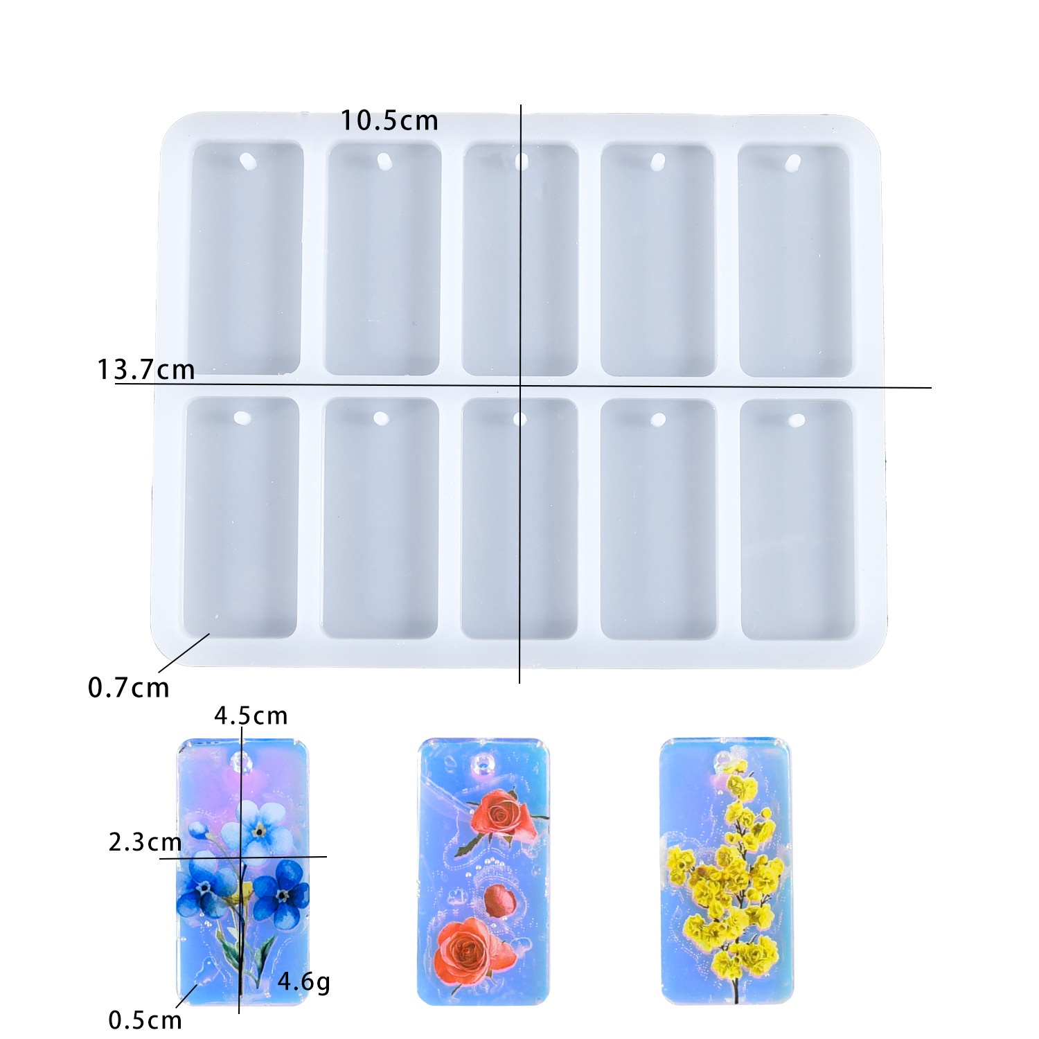 DIY 에폭시 레진 몰드 10개 연결된 사각형 풀 플레 - Resin Mold Jewelry 리뷰 및 가격