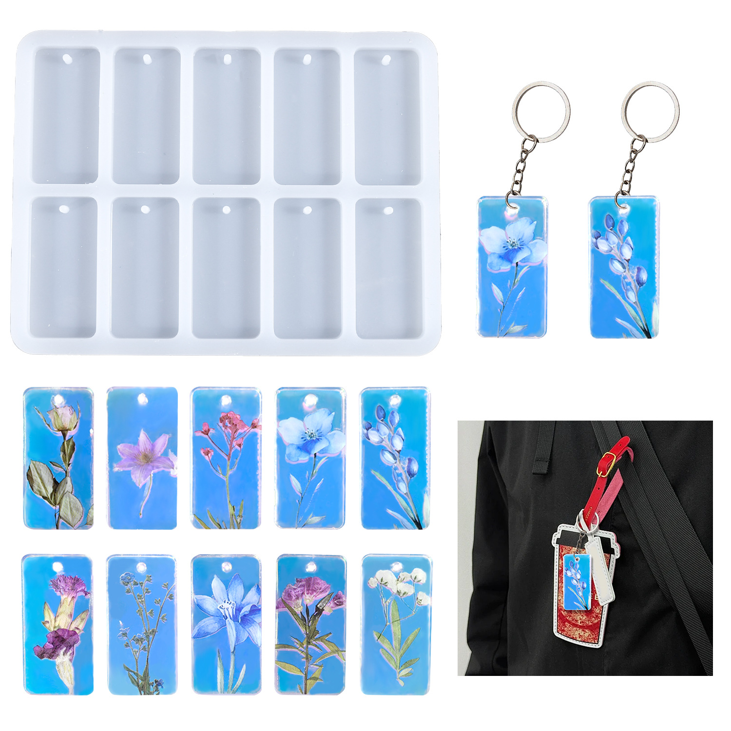 DIY 에폭시 레진 몰드 10개 연결된 사각형 풀 플레 - Resin Mold Jewelry 리뷰 및 가격