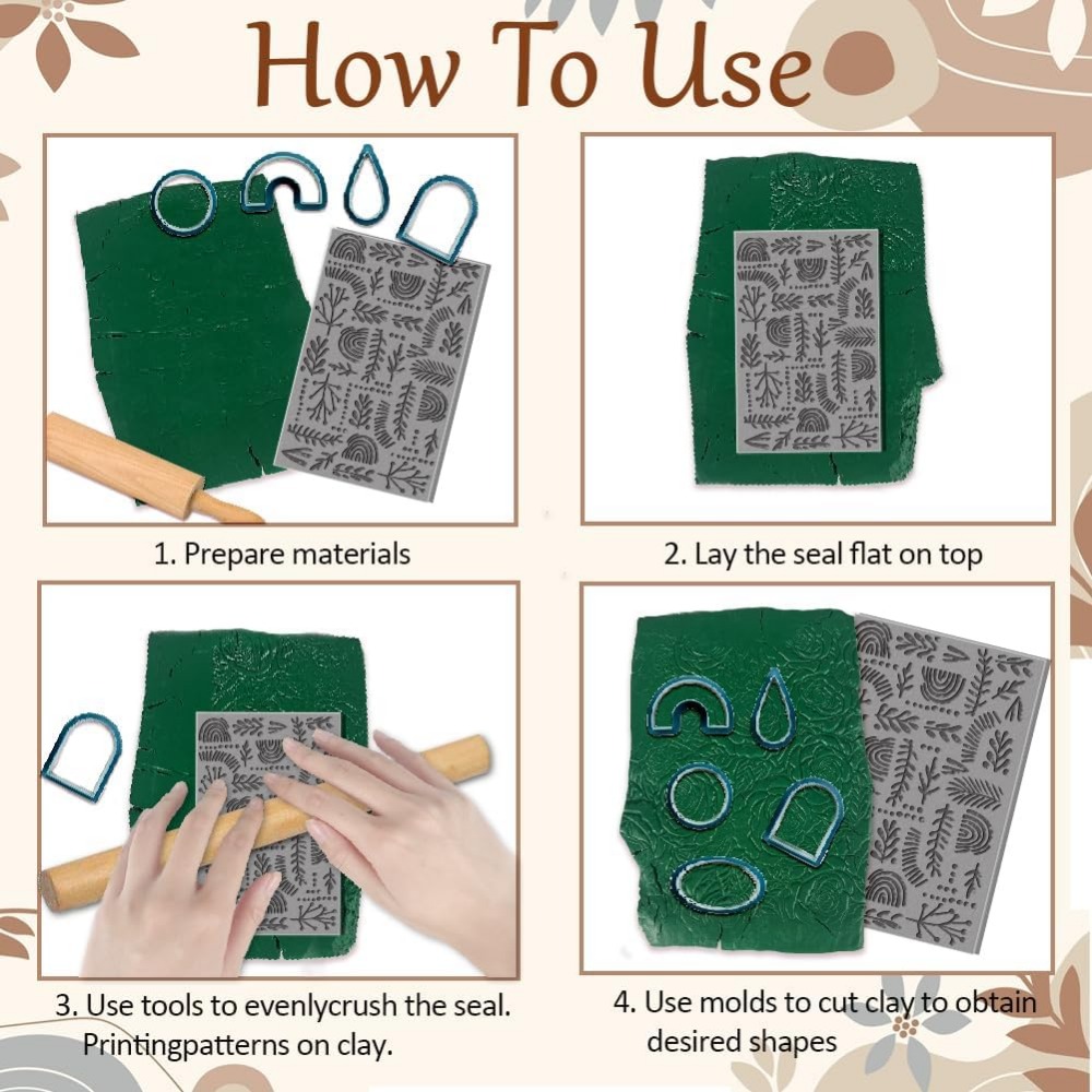 보헤미안 레인보우 폴리머 클레이 텍스처 시트는 귀걸이  - Jewelry Making In Clay 리뷰 및 가격