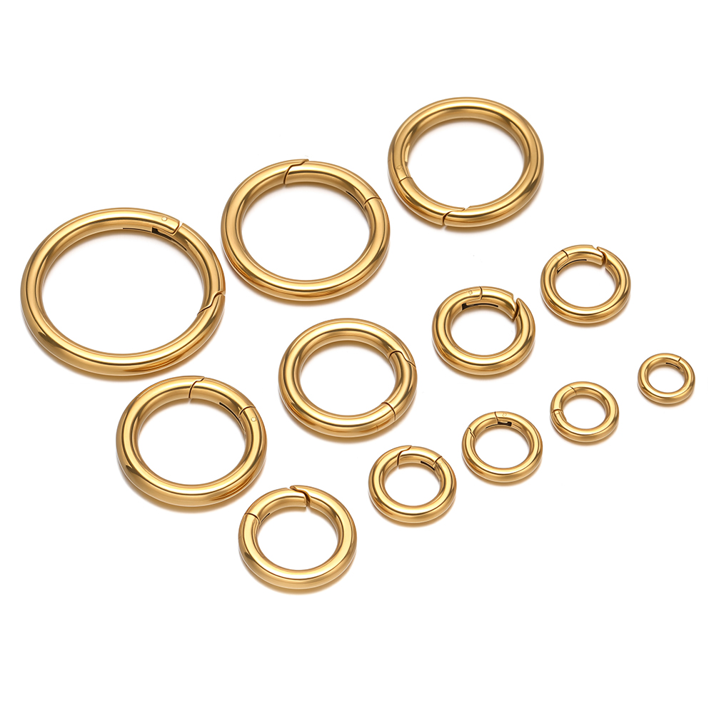 2개/세트 원형 스프링 클립 스테인리스 스틸 금도금 키 - Jewelry Making Gold 리뷰 및 가격