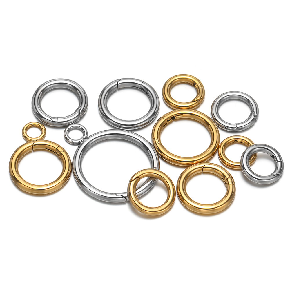2개/세트 원형 스프링 클립 스테인리스 스틸 금도금 키 - Jewelry Making Gold 리뷰 및 가격
