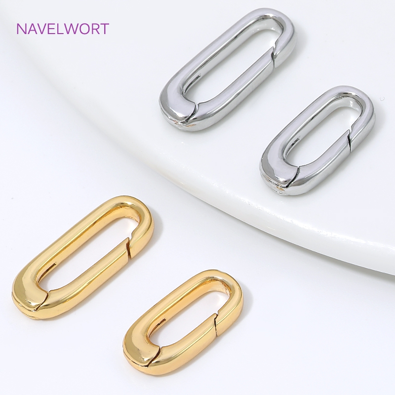1/2/4개 18K 금도금 타원형 스프링 클래스프, 쥬 - Jewelry Making Gold 리뷰 및 가격