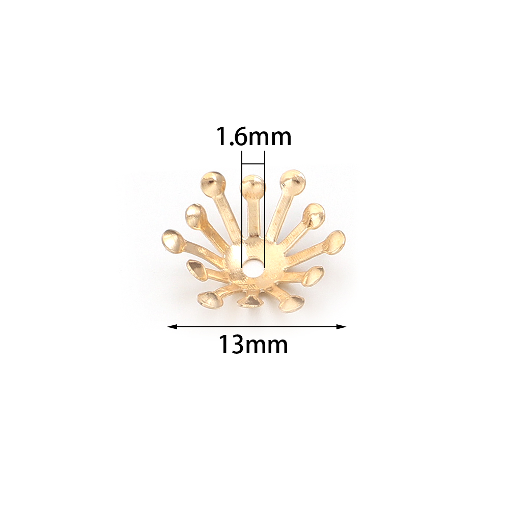 100개 지름 13MM 금색 철 꽃 모양 캡 비즈 캡  - Jewelry Making Materials Wholesale 리뷰 및 가격