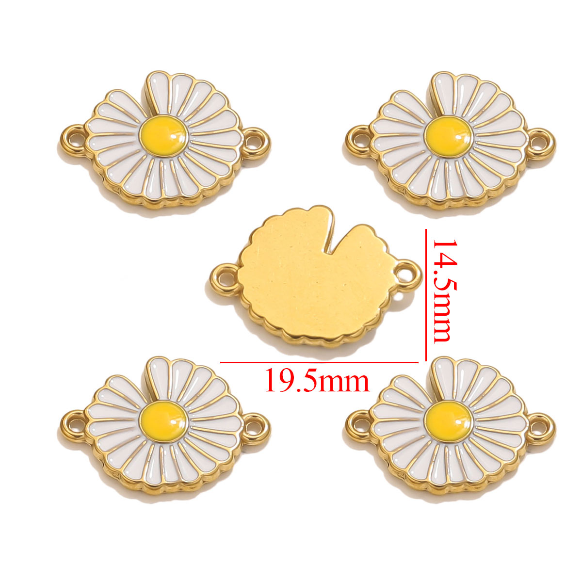 4pcs 스테인레스 스틸 에나멜 빈티지 꽃의 매력 골드 - Jewelry Making Materials Wholesale 리뷰 및 가격