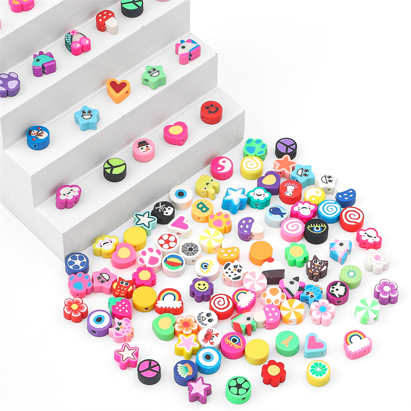 100Pcs 무작위 스타일 폴리머 클레이 비즈 별 과일 - Jewelry Making In Clay 리뷰 및 가격