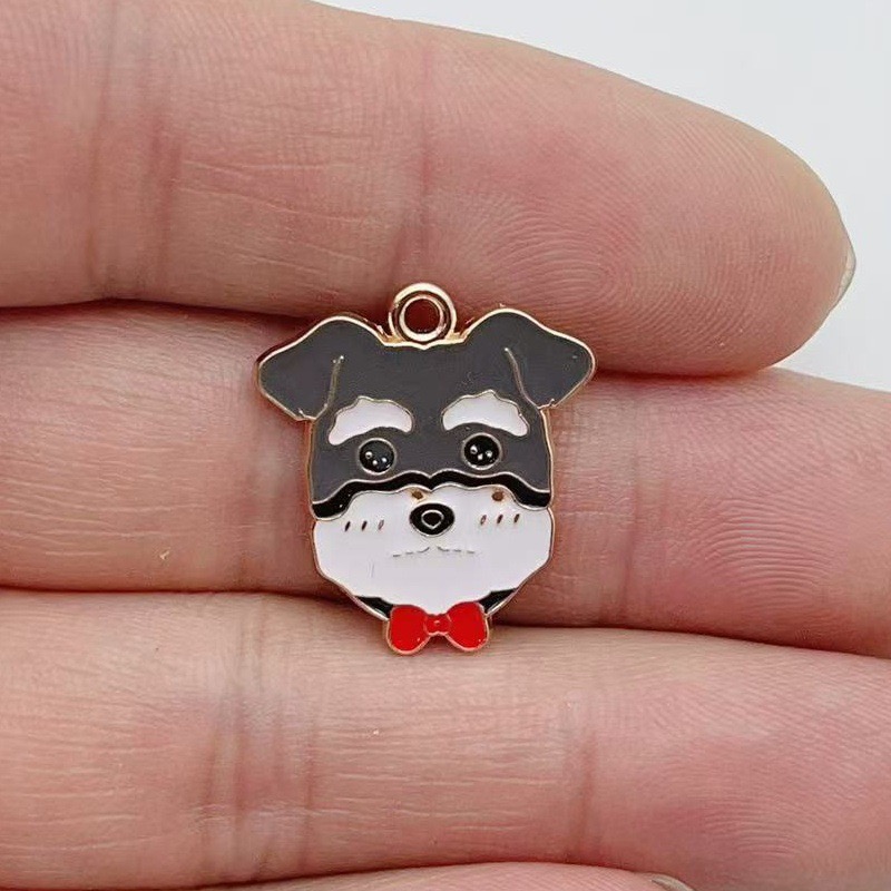 12개 만화 애완견 반점무늬 강아지 합금 오일 드롭 펜 - Jewelry Making Pendants 리뷰 및 가격