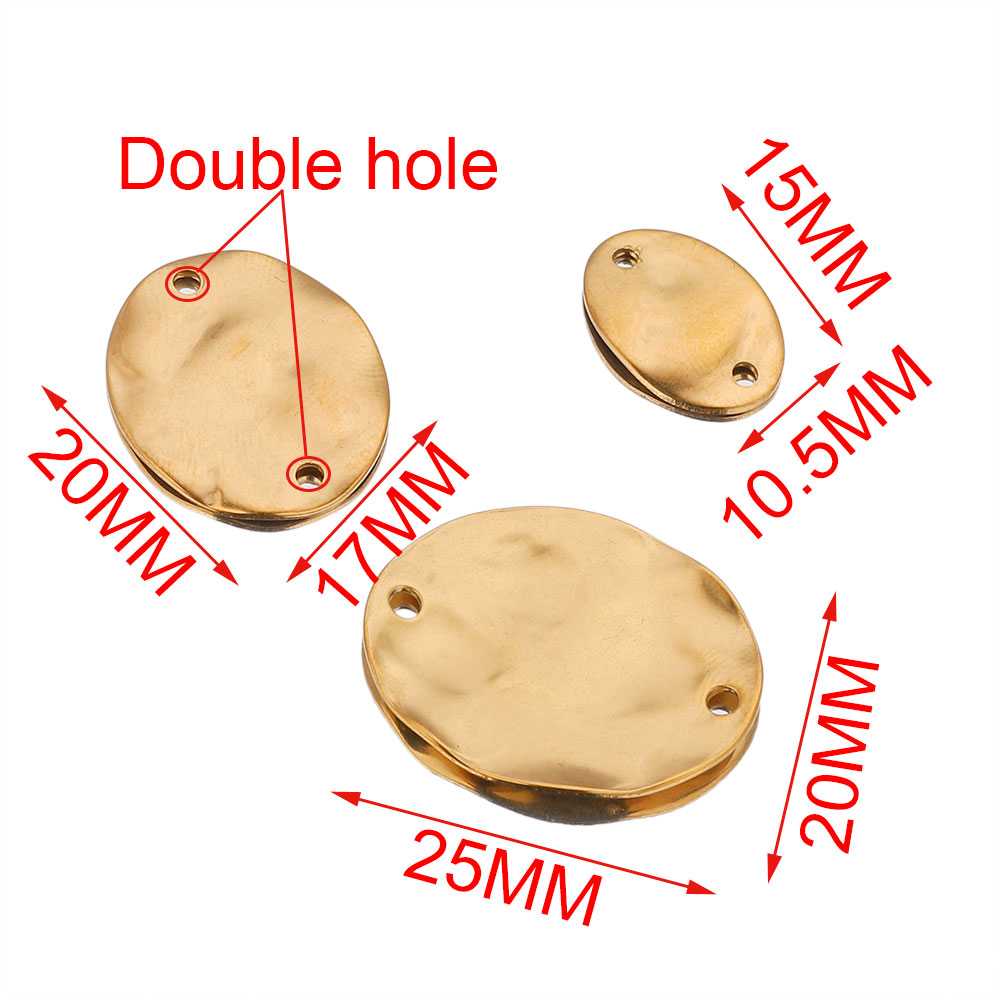 20개 15/20/25MM 스테인리스 스틸 더블 홀 텍 - Jewelry Making Materials Wholesale 리뷰 및 가격