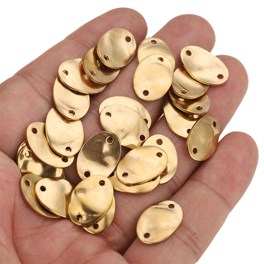 20개 15/20/25MM 스테인리스 스틸 더블 홀 텍 - Jewelry Making Materials Wholesale 리뷰 및 가격