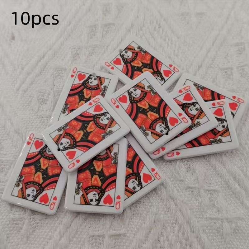 10pcs 아크릴 양면 시뮬레이션 포커 펜던트, DIY - Jewelry Making Pendants 리뷰 및 가격