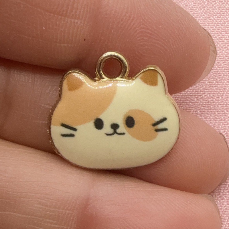 12개 인쇄된 고양이 머리 모양 합금 드립 오일 펜던트 - Jewelry Making Pendants 리뷰 및 가격