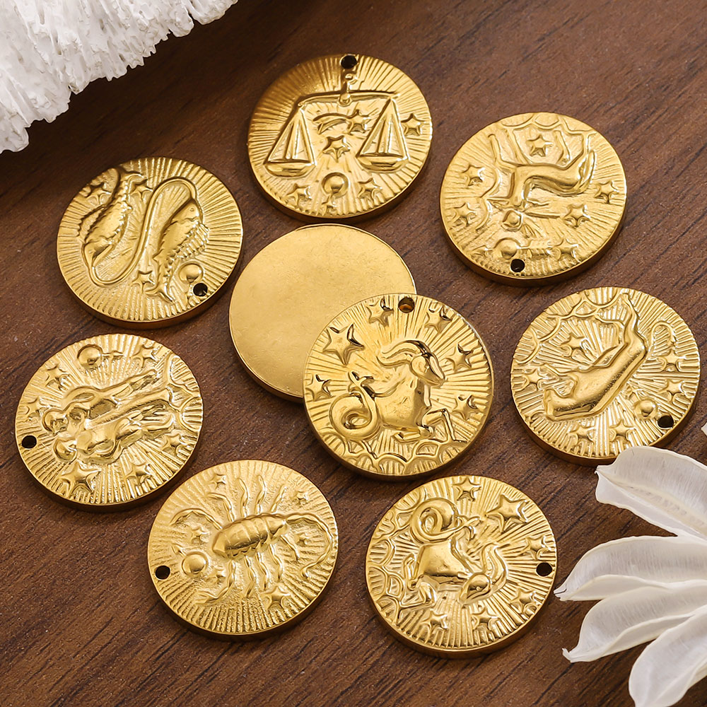 5개 스테인리스 스틸 12궁도 참 장식 커넥터 금도금  - Jewelry Making Materials Wholesale 리뷰 및 가격