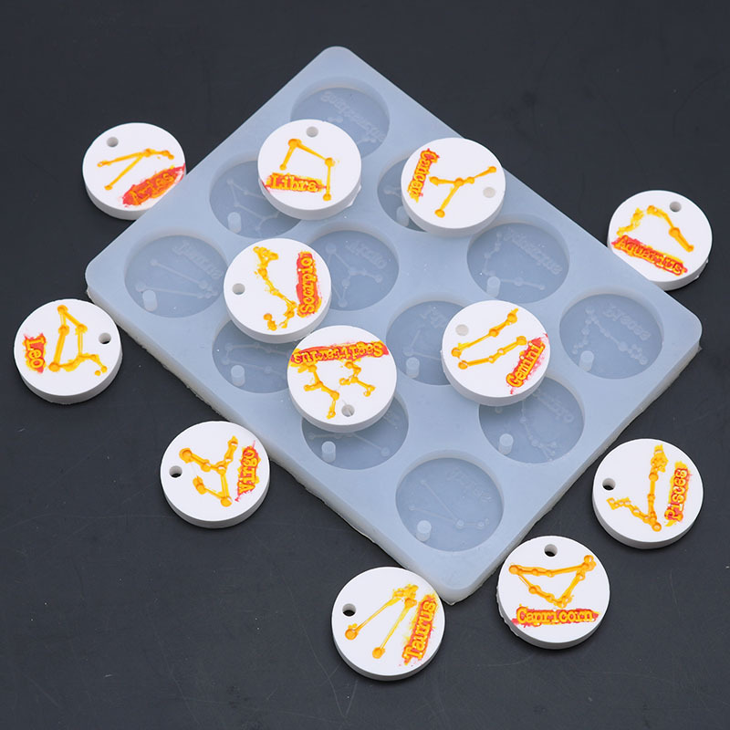 12 구멍 별자리 펜던트 금형 DIY 쥬얼리 귀걸이 목 - Resin Mold Jewelry 리뷰 및 가격