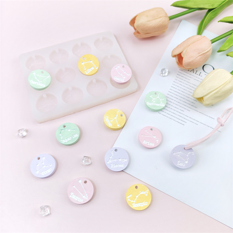 12 구멍 별자리 펜던트 금형 DIY 쥬얼리 귀걸이 목 - Resin Mold Jewelry 리뷰 및 가격