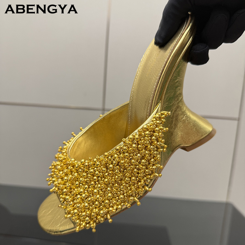 여름 섹시 골드 실버 가죽 웨지 하이힐 슬리퍼 여성 오 - Jewelry Making Gold 리뷰 및 가격
